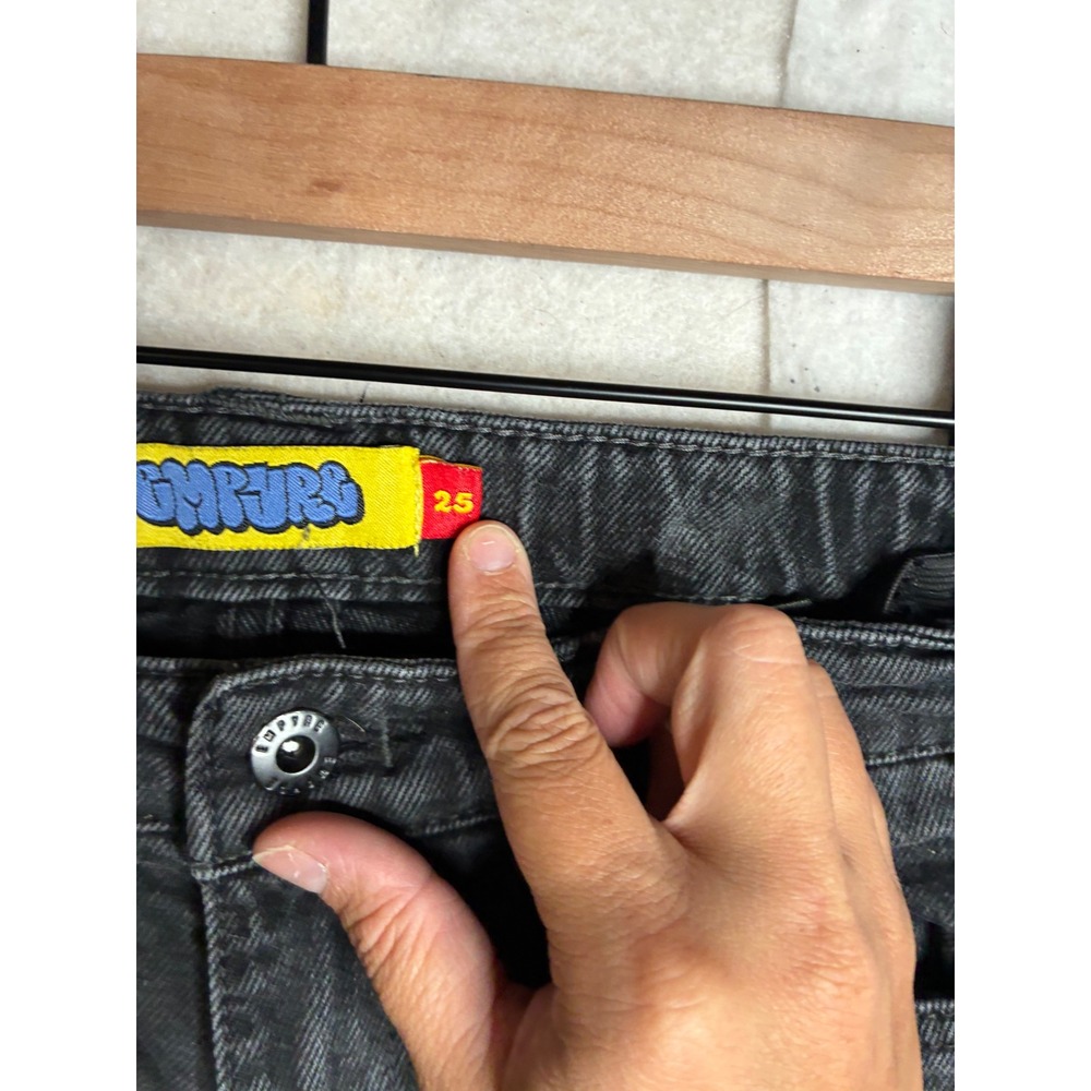 Empyre Loose Fit Skate Jeans Black Denim Boys Sz 25 Adjustable Waist Streetwear - Picture 4 of 15